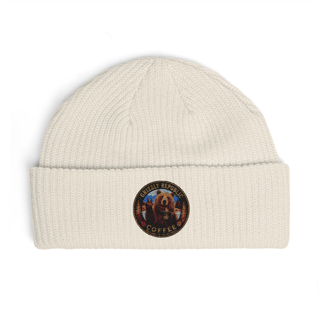 Embroidered Mountain Patch Cuff Beanie