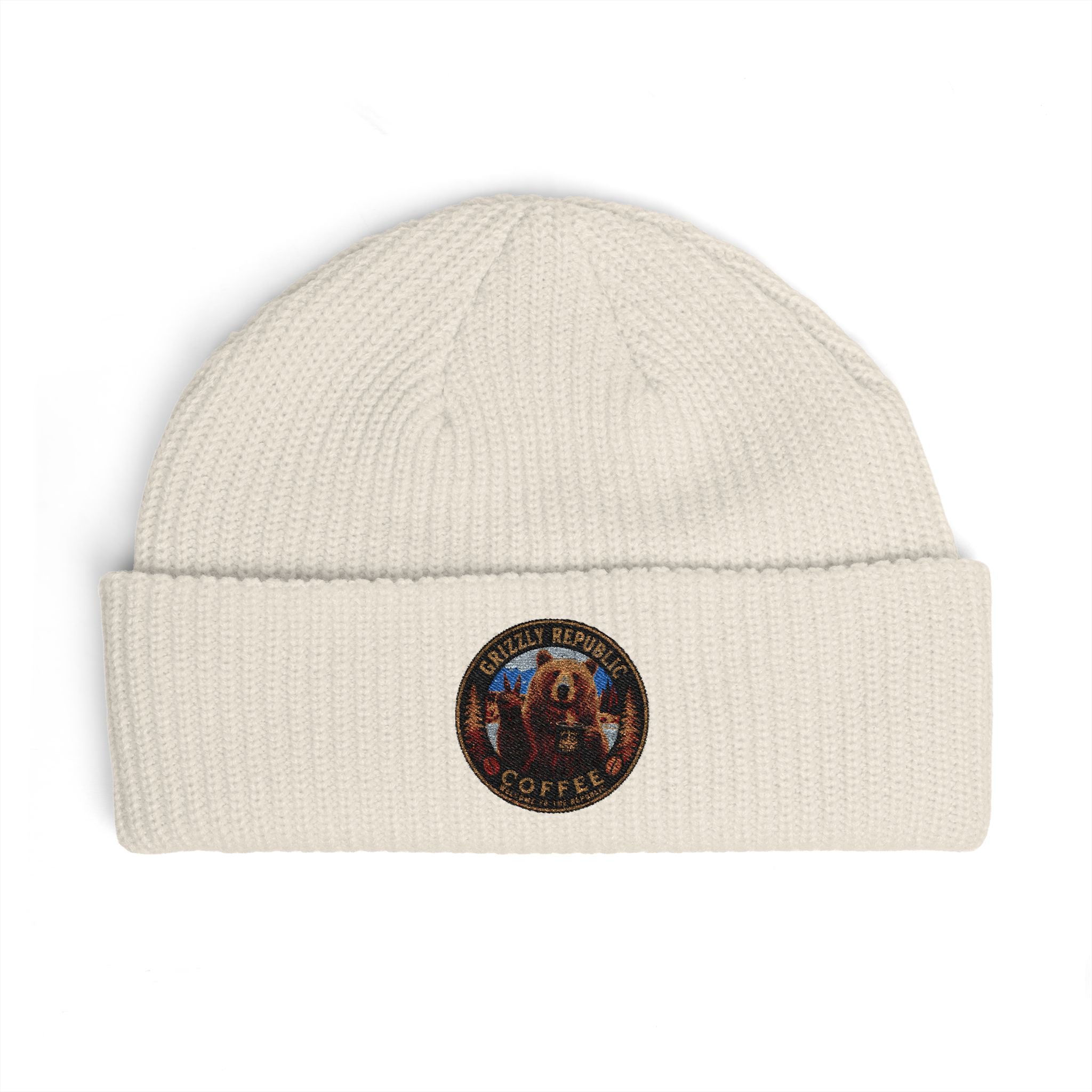 Embroidered Mountain Patch Cuff Beanie