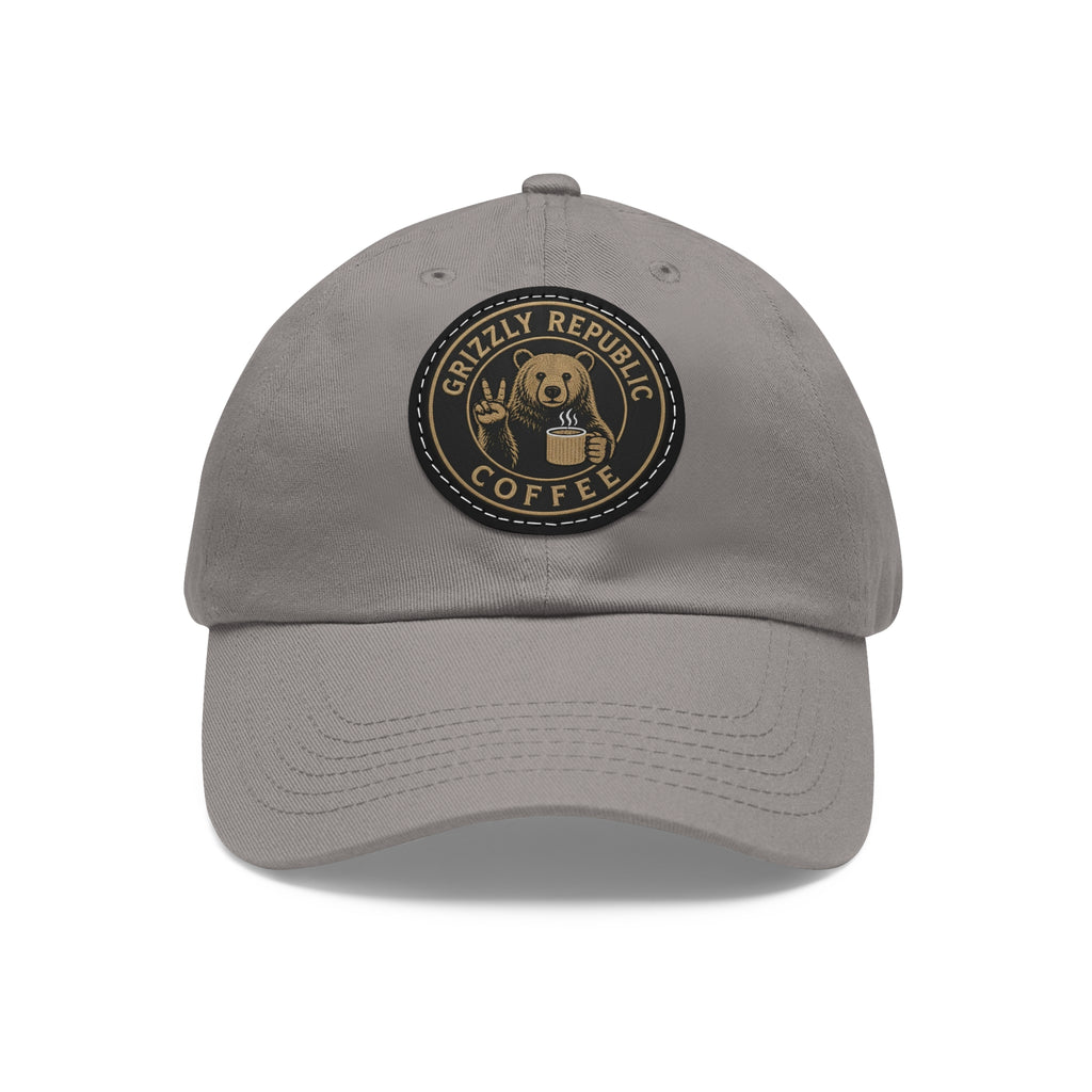Leather Patch Dad Hat – Grizzly Republic Coffee Logo Cap