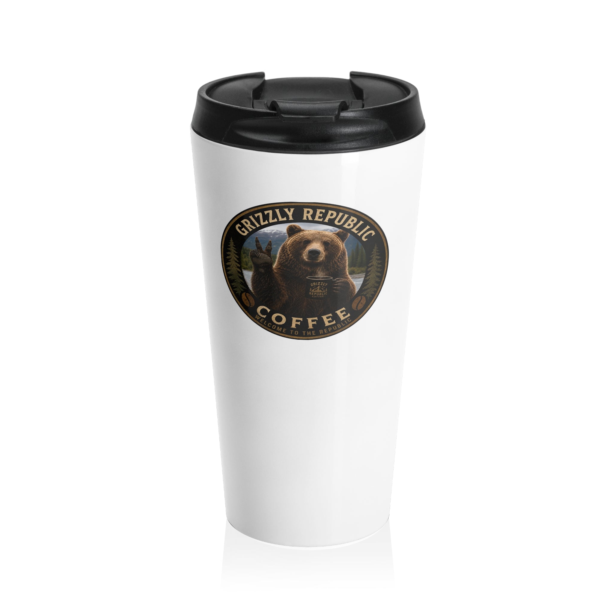 Grizzly Republic Coffee Stainless Steel Travel Mug