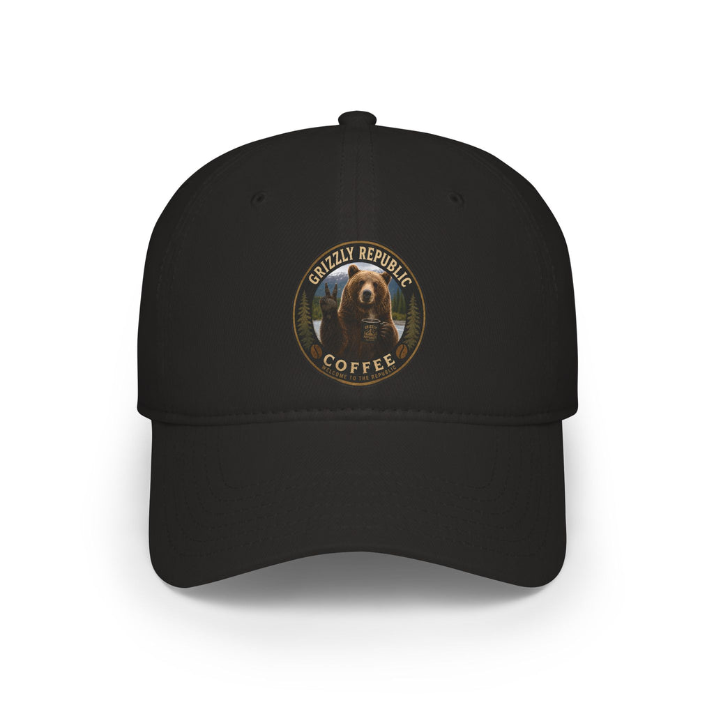 Grizzly Republic Coffee Low Profile Baseball Cap — Bear Logo Dad Hat