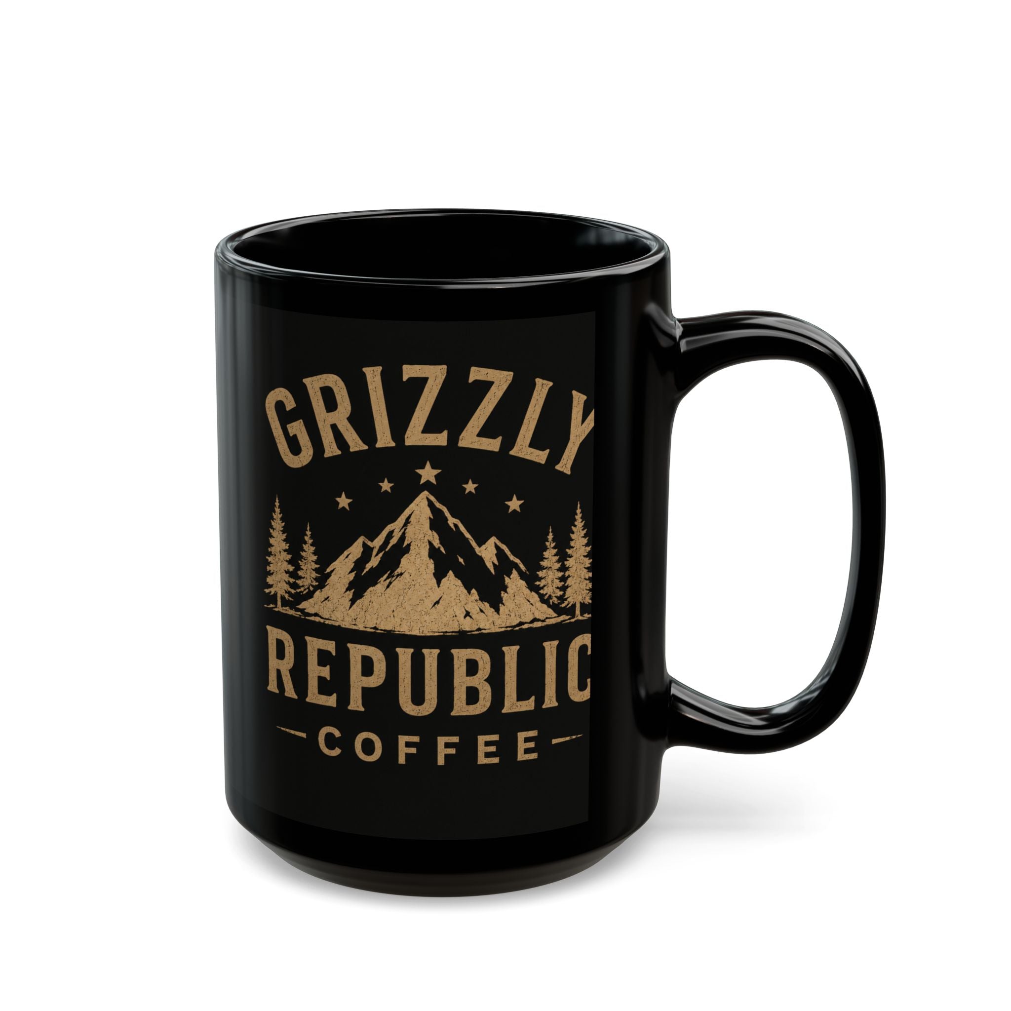 Grizzly Republic Coffee Black Mug – Brewster's Favorite Coffee Cup (11oz/15oz)