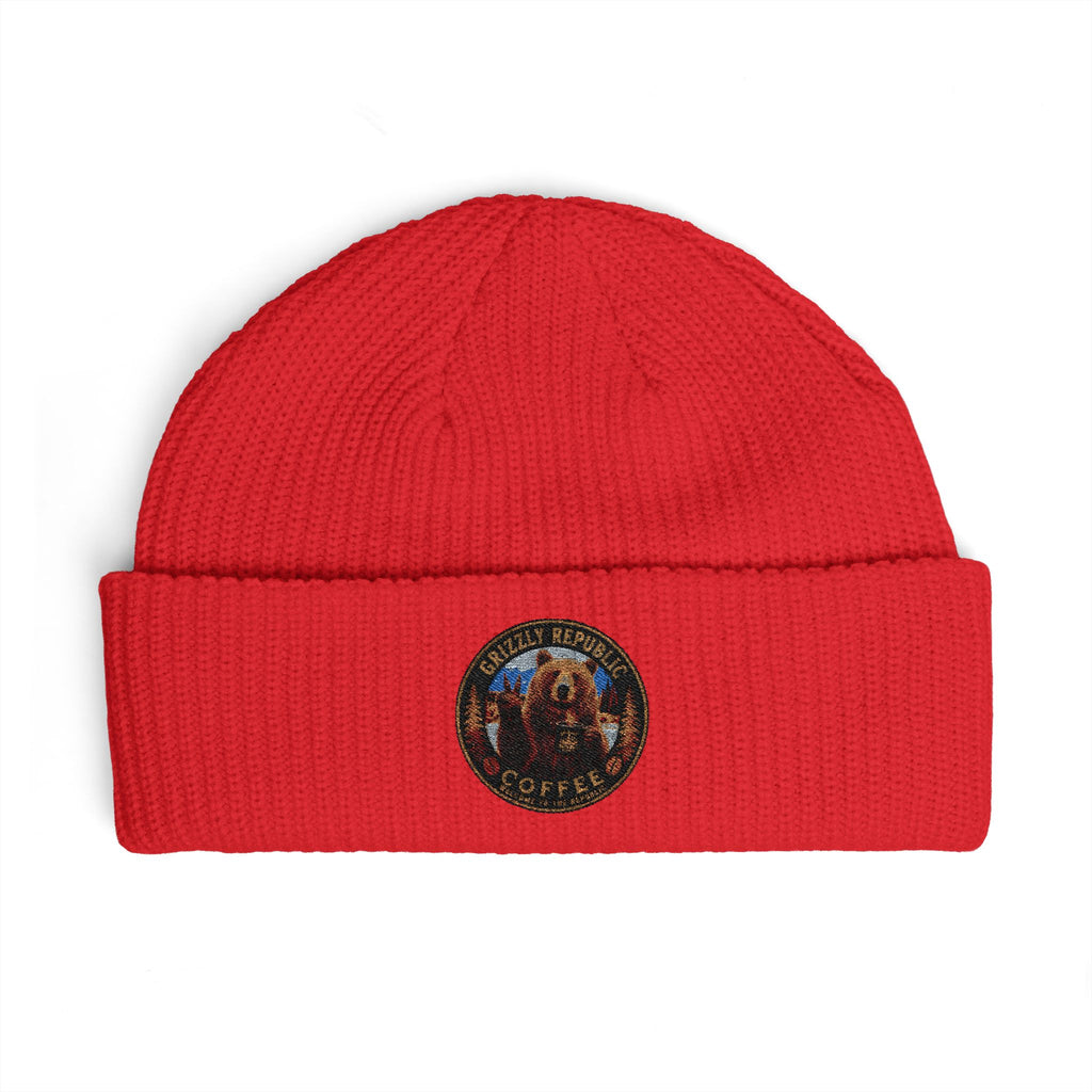Embroidered Mountain Patch Cuff Beanie