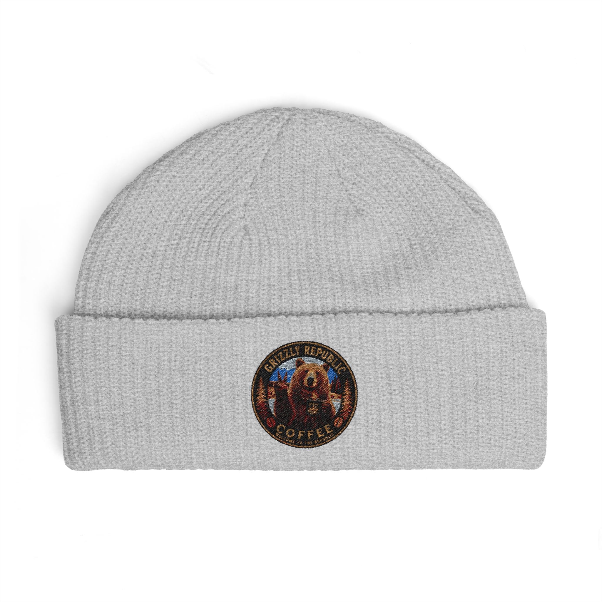 Embroidered Mountain Patch Cuff Beanie