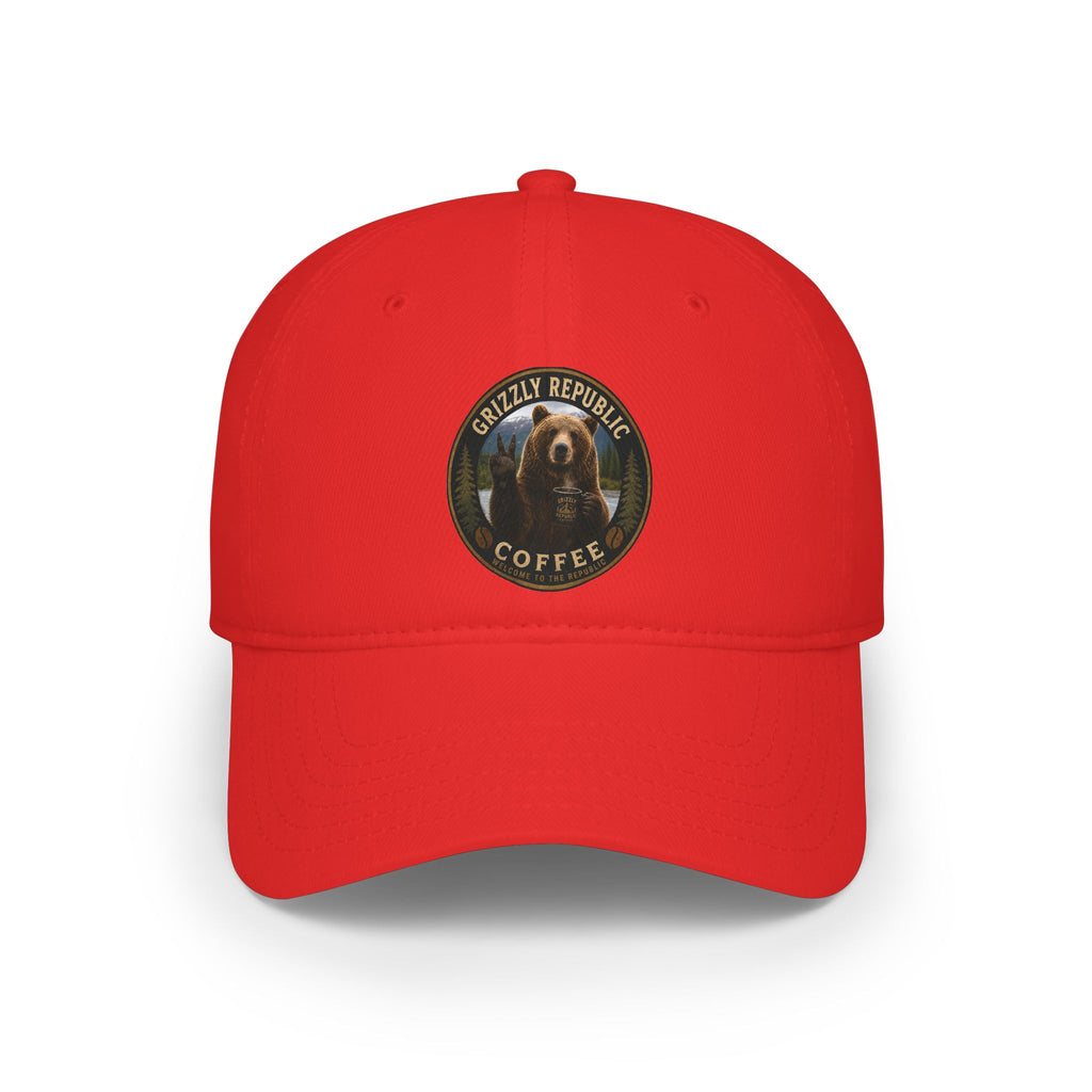 Grizzly Republic Coffee Low Profile Baseball Cap — Bear Logo Dad Hat