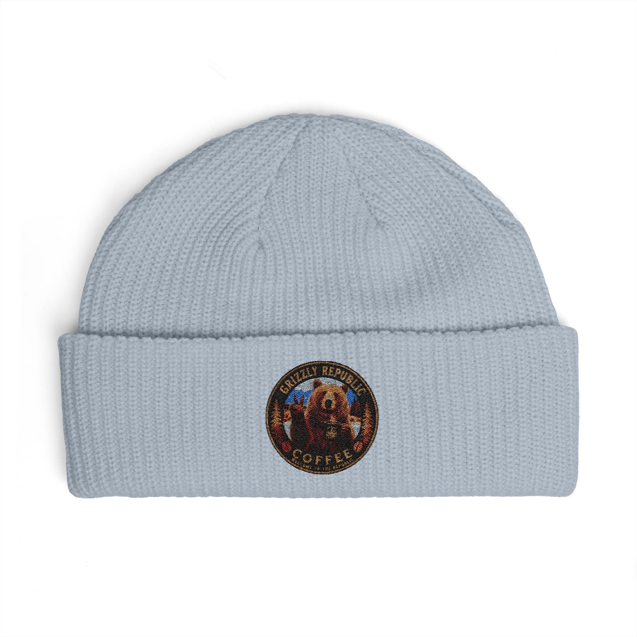 Embroidered Mountain Patch Cuff Beanie