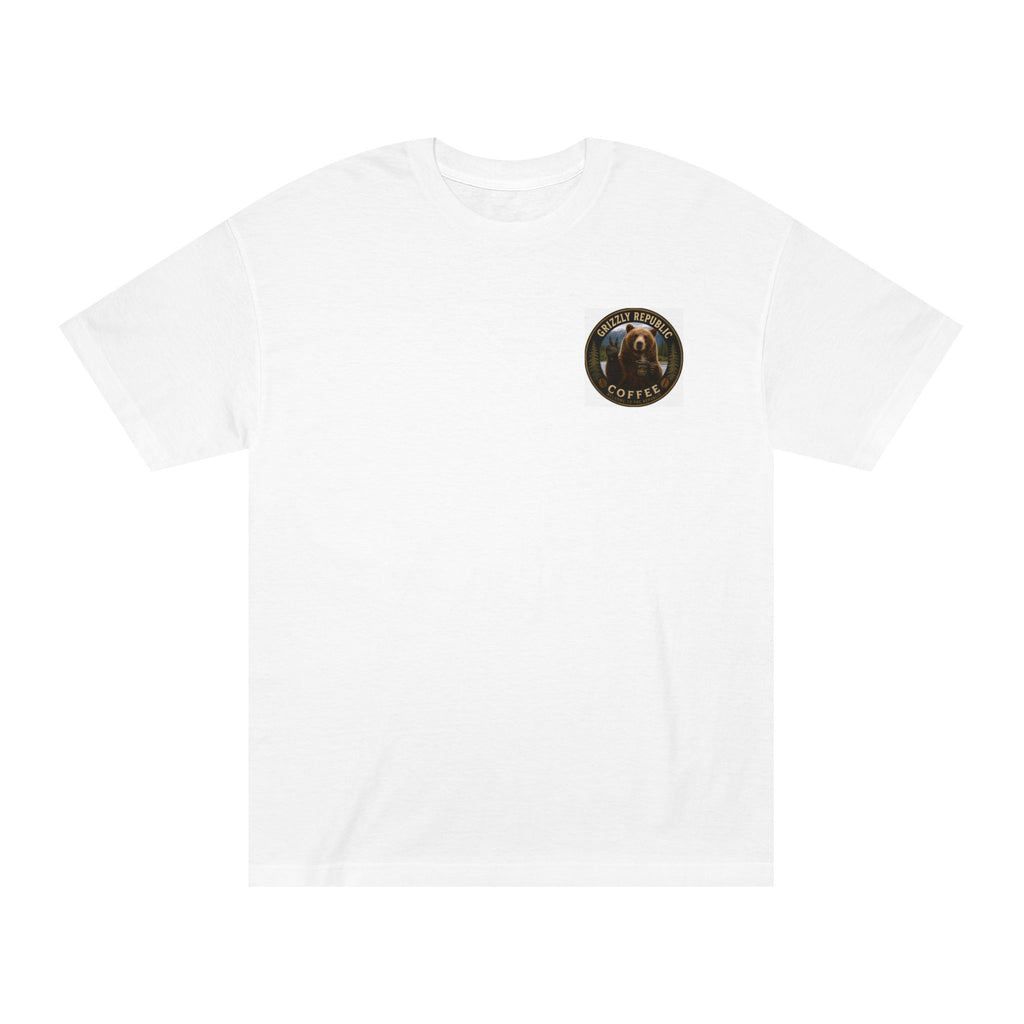 Grizzly Republic Coffee Tee — "Welcome to the Republic" Bear Graphic T-Shirt