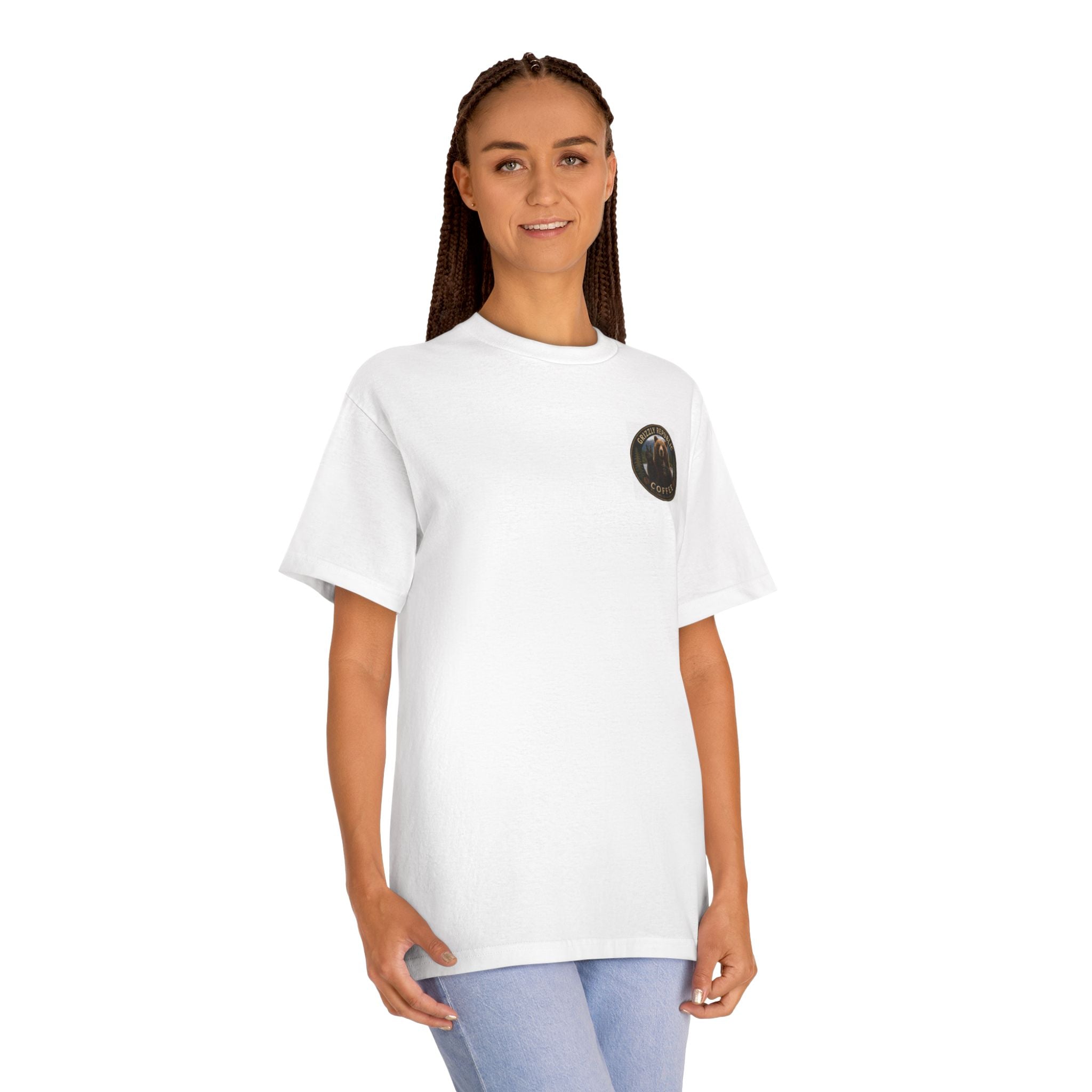 Grizzly Republic Coffee Tee — "Welcome to the Republic" Bear Graphic T-Shirt