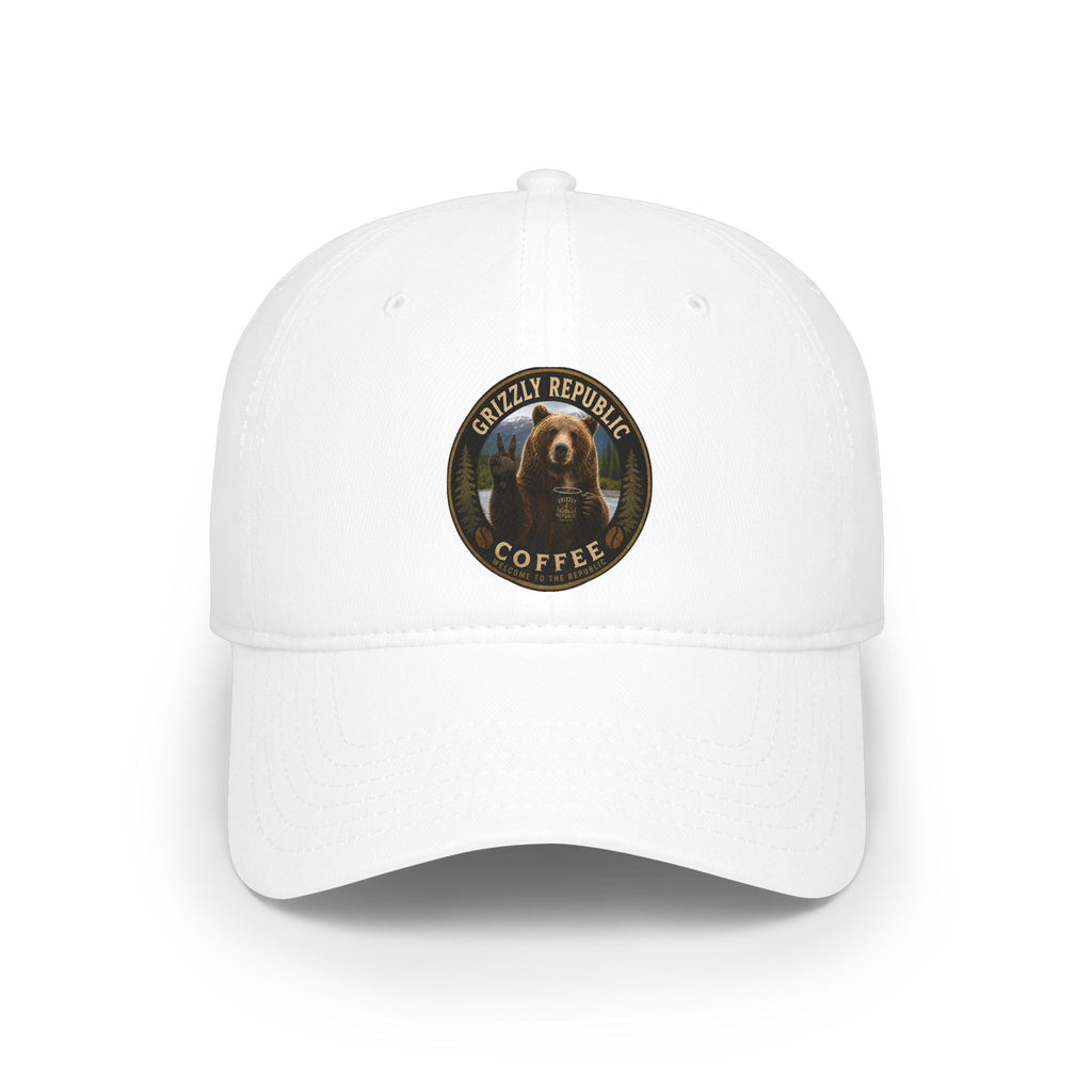 Grizzly Republic Coffee Low Profile Baseball Cap — Bear Logo Dad Hat
