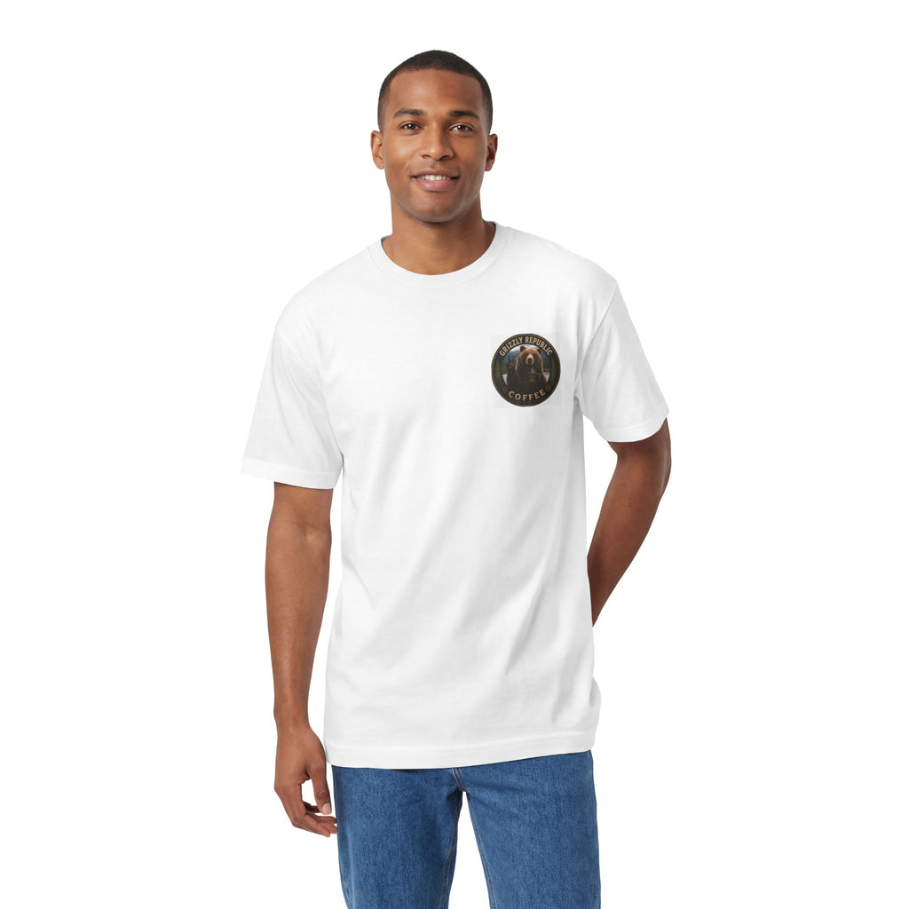Grizzly Republic Coffee Tee — "Welcome to the Republic" Bear Graphic T-Shirt