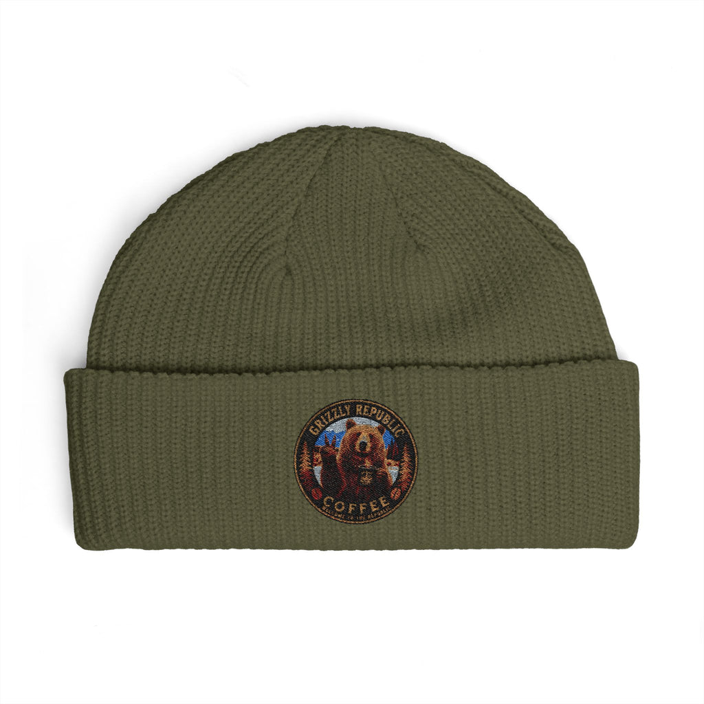 Embroidered Mountain Patch Cuff Beanie